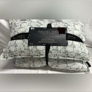 NWT Rachel Zoe Sage Green Floral Pumpkin Fall Thanksgiving Accent Pillows Decor